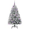 vidaXL Artificial Christmas Tree Green and White 150 cm PVC and Metal
