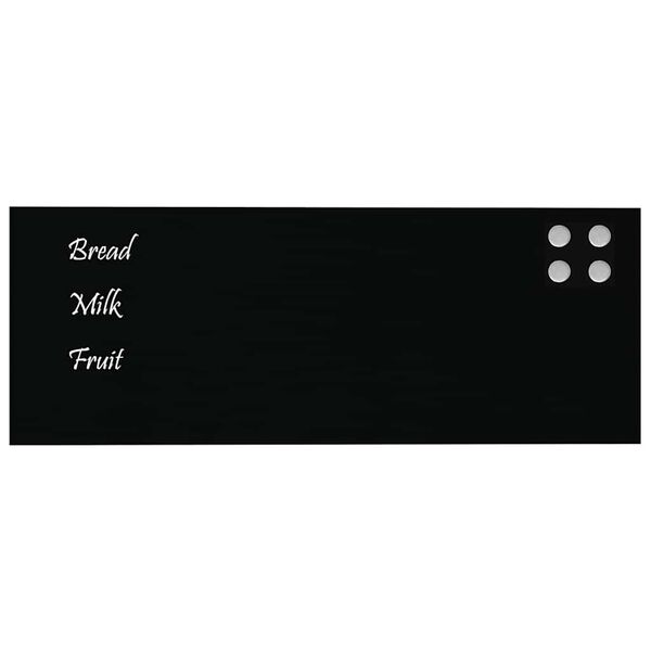 vidaXL Wall-mounted Magnetic Board Black 80x30 cm Tempered Glass
