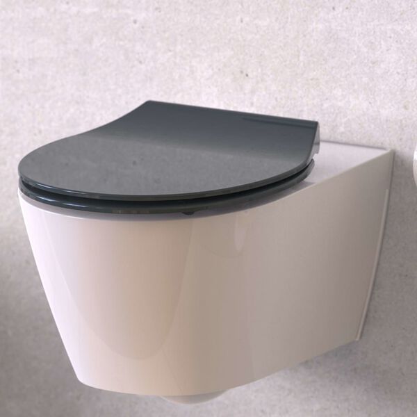 SCH&Uuml;TTE Duroplast Toilet Seat with Soft-Close SLIM ANTHRAZIT Anthracite