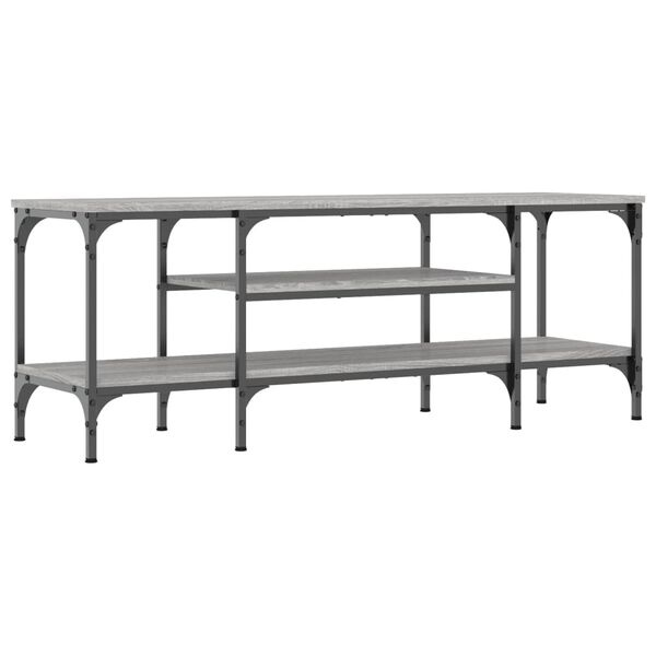 vidaXL TV Cabinet Grey Sonoma 121x35x45 cm Engineered Wood&Iron