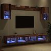 vidaXL TV Wall Units with LED with LED 6 pcs Old Wood Engineered Wood