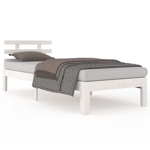 vidaXL Bed Frame without Mattress White 75x190cm Small Single