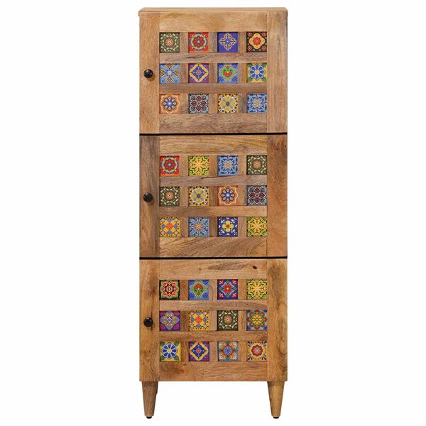 vidaXL Highboard with Door Natural 40 x 33 x 110 cm Solid Mango Wood