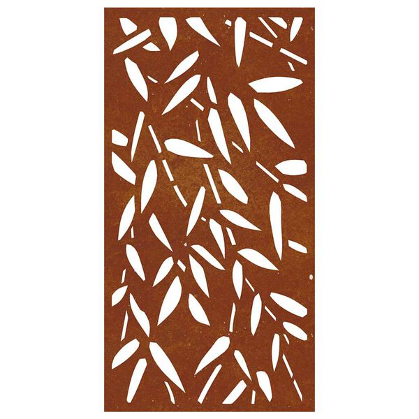 vidaXL Garden Wall Decoration 105x55 cm Corten Steel Bamboo Leaf Design