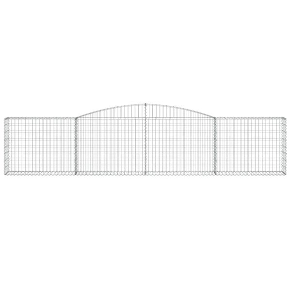vidaXL Arched Gabion Baskets 6 pcs 400x30x80/100 cm Galvanised Iron