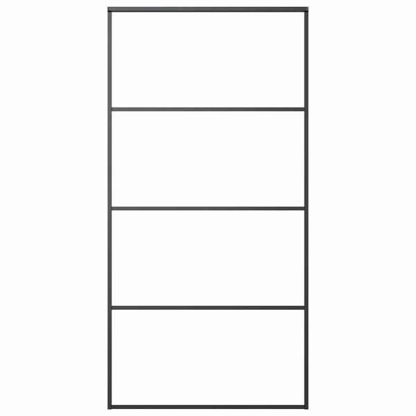 vidaXL Sliding Door Frosted ESG Glass and Aluminium 102.5x205 cm Black