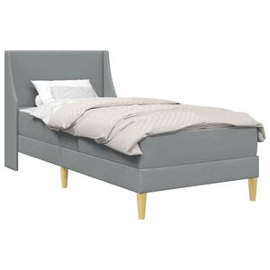 vidaXL Bed Frame with Mattress Light Grey 90 x 190 cm Fabric