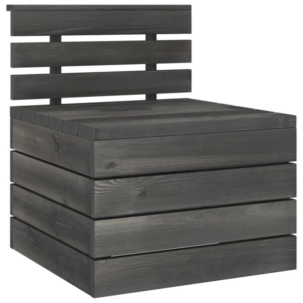 vidaXL 2 Piece Garden Pallet Lounge Set Solid Pinewood Dark Grey