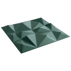 vidaXL Wall Panels 12 pcs 50 x 50 cm Diamond Green XPS Foam