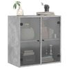 vidaXL Wall Cabinet with Glass Doors Concrete Grey 68x37x68.5 cm