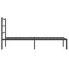 vidaXL Metal Bed Frame without Mattress with Headboard Black 90x200cm