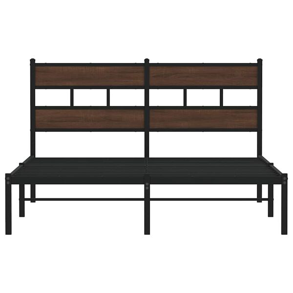 vidaXL Bed Frame without Mattress with Headboard Brown Oak 150x200 cm King Size