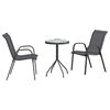 vidaXL Garden Bistro Set 3 pcs Grey Steel