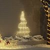 vidaXL LED Christmas Tree with Ground Spikes Warm White 182 cm Metal
