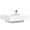 vidaXL Coffee Table with LED Lights White 100x100x31 cm