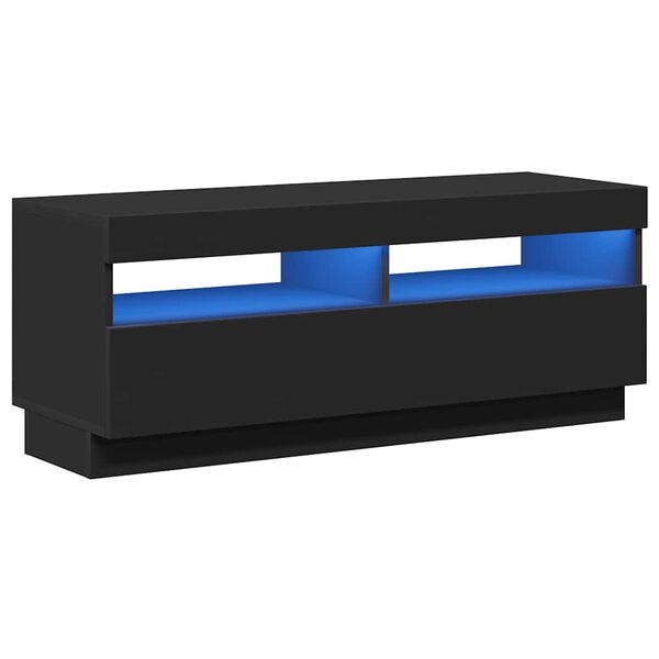 vidaXL TV Cabinet with LED Lights Black 100x35x40 cm