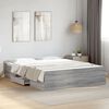 vidaXL Bed Frame with Drawers without Mattress Grey Sonoma 150x200 cm King Size