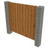 vidaXL Garden Fence Panel with Gabion Posts Pinewood 180x180 cm