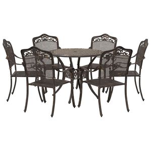 vidaXL Garden Dining Set 7 pcs Bronze Aluminium