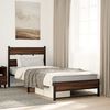 vidaXL Metal Bed Frame without Mattress Brown Oak 75x190 cm Small Single