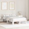 vidaXL Bed Frame with Headboard White 135 x 190 cm Solid Pine Wood