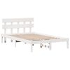 vidaXL Bed Frame with Headboard White 140 x 190 cm Solid Pine wood