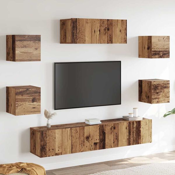 vidaXL 5 Piece TV Cabinet Set Wall-mounted Old Wood