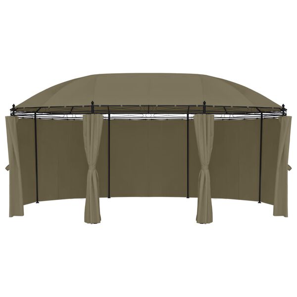 vidaXL Gazebo with Curtains 520x349x255 cm Taupe 180 g/m²