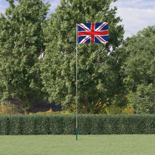 vidaXL UK Flag and Pole 5.5 m Aluminium