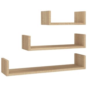 vidaXL Shelf | Set of 3 | Sonoma oak | Engineered wood | Small, Medium, Large