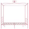 vidaXL Canopy Bed Frame without Mattress Pink Metal 140x200 cm