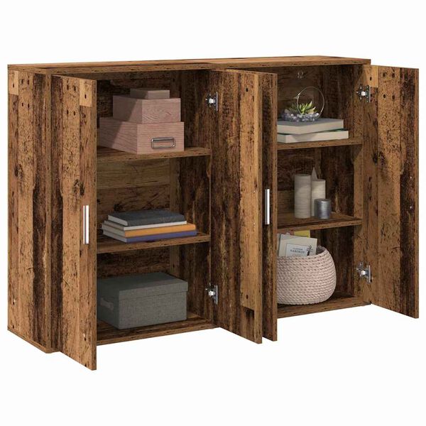 vidaXL Sideboard 2 pcs Old Wood 60 x 31 x 84 cm Engineered Wood