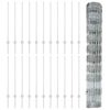 vidaXL Fence with Post Silver 1 x 50 m Steel
