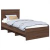 vidaXL Bed Frame with Headboard Brown Oak 120 x 123 cm Engineered Wood