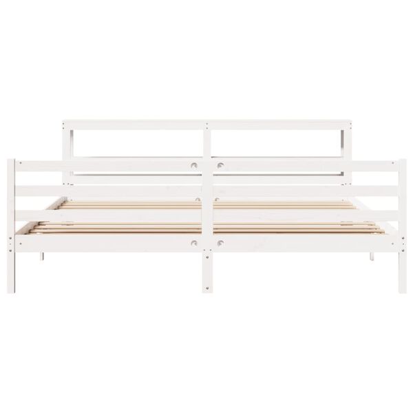 vidaXL Bed Frame without Mattress White 200x200 cm Solid Wood Pine