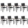 vidaXL 9 Piece Garden Dining Set Black