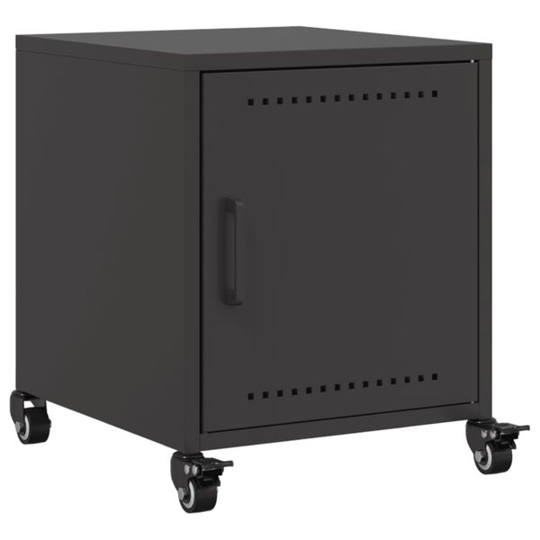 vidaXL Bedside Cabinet Black 36x39x43.5 cm Steel