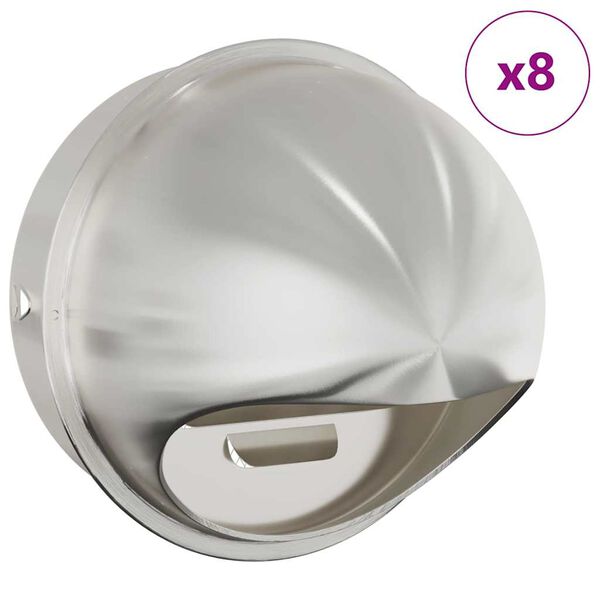 vidaXL Air Vent Covers 8 pcs Silver 200 mm Stainless Steel