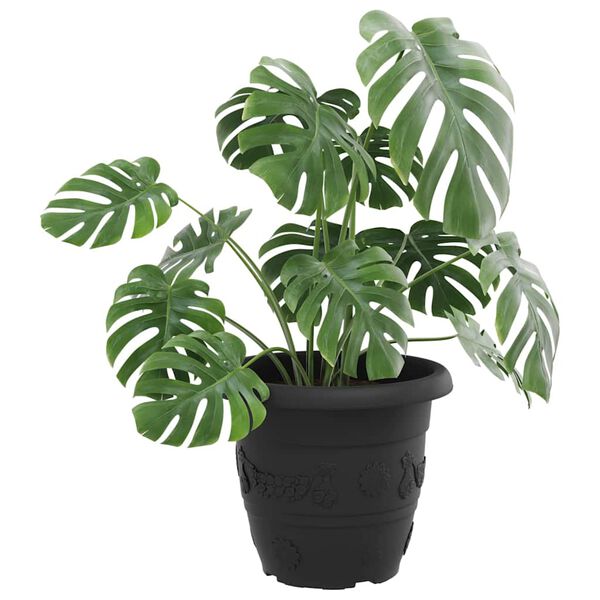 vidaXL Round Flower Pot 6 pcs Black &Oslash; 34 x 28 cm Plastic