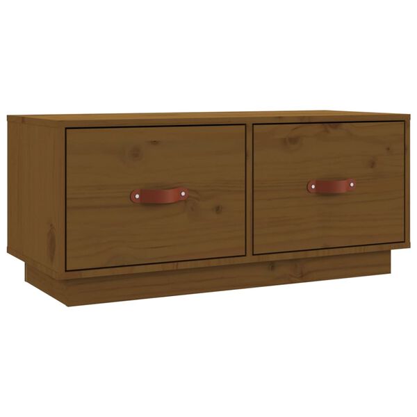 vidaXL TV Cabinet Honey Brown 80x34x35 cm Solid Wood Pine