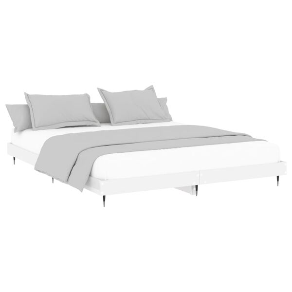 vidaXL Bed Frame without Mattress High Gloss White 140x200 cm