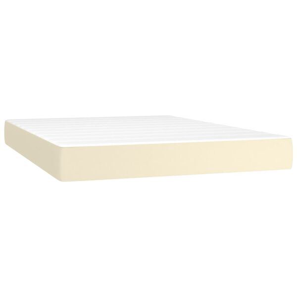 vidaXL Pocket Spring Bed Mattress Cream 140x190x20 cm Faux Leather