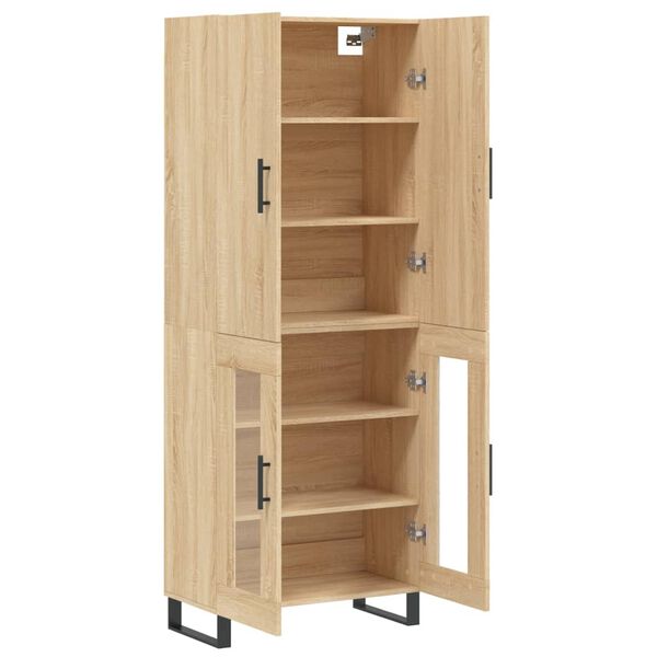 vidaXL Highboard Sonoma Oak 69.5x34x180 cm Engineered Wood