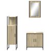vidaXL 3 Piece Bathroom Furniture Set Sonoma Oak Engineered Wood