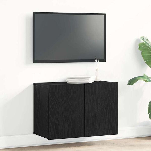vidaXL TV Cabinet Black Oak 60x30x41 cm Engineered Wood