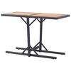 vidaXL Garden Table Black Solid Acacia Wood and Poly Rattan