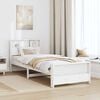 vidaXL Bed Frame with Headboard White 90 x 190 cm Engineered Wood