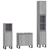 vidaXL 3 Piece Bathroom Cabinet Set Grey Sonoma Engineered Wood