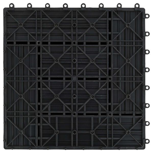 vidaXL Decking Tile 11 pcs Black 30 x 30 cm WPC