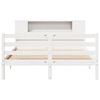 vidaXL Bookcase Bed without Mattress White 150x200 cm King Solid Wood Pine